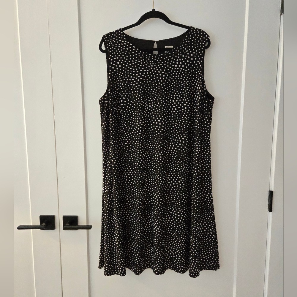 Anne Klein Black and White Polka Dot Dress 18